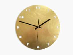 Pure Brass Numbers - Silent Wall Clock Multiple Sizes