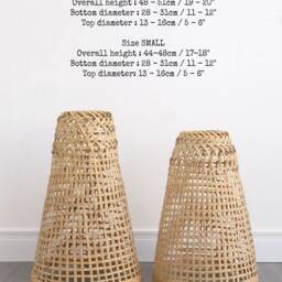 Handmade Woven Bamboo Floor Lamp - Rustic Rattan Standing Light - thumbnail 4