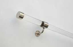 Acrylic Stair Railing With Nickel Brackets - Modern Handrail Like Stainless Steel