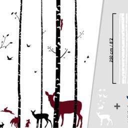 Birch Tree Forest Wall Decal Woodland Animals, Children's Decor - thumbnail 2