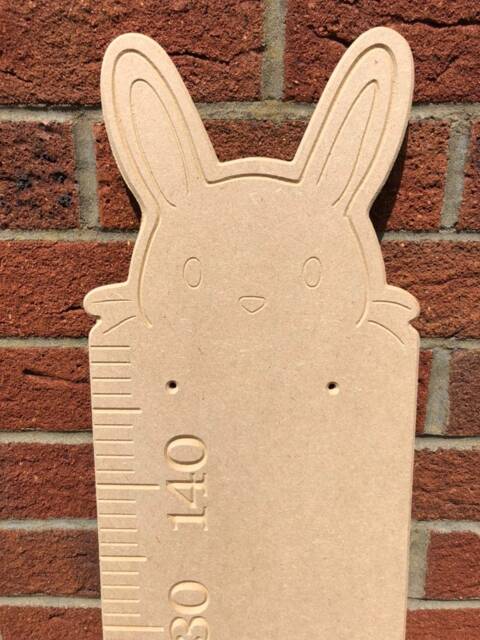Bunny Height Chart, Wooden Growth Mdf Watch Me Grow Woodland Bedroom Decor, Bedroom, Rabbit Deco - image 1
