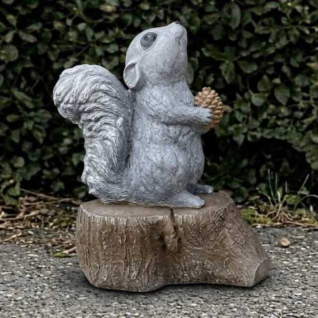 Stone Squirrel Sculpture Concrete Statue Cement Animal Decoration Handmade Art Front Door Ornament Garden & Home - image 1