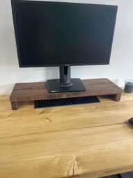 Rustic Wooden Monitor Riser Shelf - Desk Organiser Scaffold Board Stand - thumbnail 1