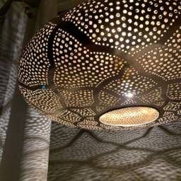 Moroccan Brass Pendant Light, Boho Bedroom & Living Room Lighting - thumbnail 2
