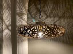 Moroccan Brass Pendant Light, Boho Bedroom & Living Room Lighting - thumbnail 1