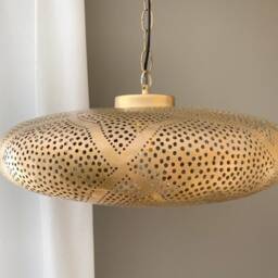 Moroccan Brass Pendant Light, Boho Bedroom & Living Room Lighting - thumbnail 3