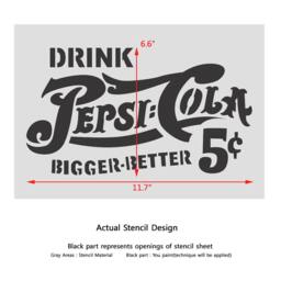Pepsi Cola Stencil Reusable Drink Bigger Better For Wall Art Craft Diy Decor - thumbnail 2