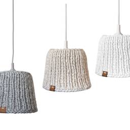 Woolen Lampshade, Scandinavian Style, Handmade, Knitted Lampshade , Interesting Unique Home Decoration, Ceiling Or Table Lamp - thumbnail 3