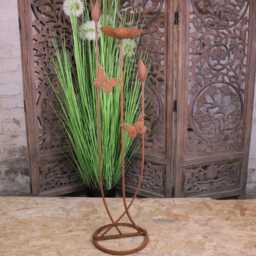 Bansari Flower Bird Feeder Rusted Metal Finish - thumbnail 4