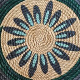 Hand Painted African Wall Basket Set Boho Decor - thumbnail 3