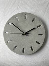 Handmade Concrete Wall Clock Minimalist Grey Silent Clock - thumbnail 1