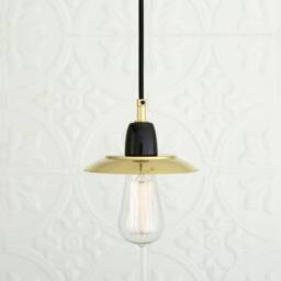 Doon Ceramic Pendant Light With Brass Shade 3.5 - thumbnail 2
