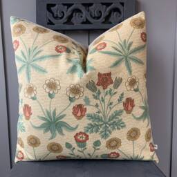 William Morris Daisy Luxury Vintage Designer Terracotta Gold Cushion Pillow Throw Cover - thumbnail 1