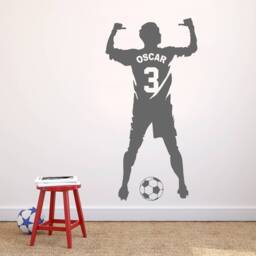 Personalised Footballer - Shirt Vinyl Transfer Wall Sticker Kids Bedroom - thumbnail 2