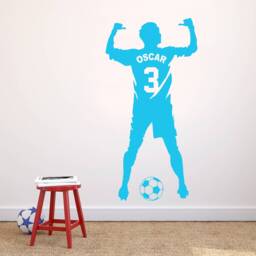 Personalised Footballer - Shirt Vinyl Transfer Wall Sticker Kids Bedroom - thumbnail 3