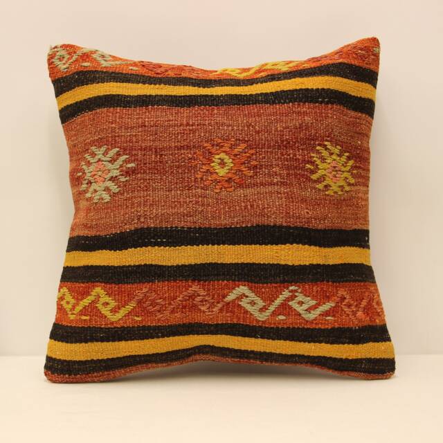 18x18 Decorative Pillow, Sofa Throw Pillow Cover, Kilim Cushion Cover, Bohemian Kilim Pillow, Aztec Case 4Kbf-409 - image 1