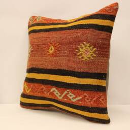 18x18 Decorative Pillow, Sofa Throw Pillow Cover, Kilim Cushion Cover, Bohemian Kilim Pillow, Aztec Case 4Kbf-409 - thumbnail 3