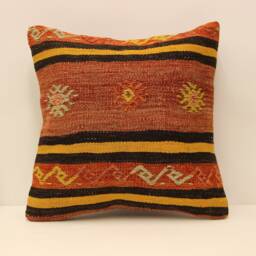 18x18 Decorative Pillow, Sofa Throw Pillow Cover, Kilim Cushion Cover, Bohemian Kilim Pillow, Aztec Case 4Kbf-409
