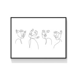 Abstract Line Art Face Print Poster, Wall Art, Modern Print, Drawing, Home Trend, Decor, Accessories 613 - thumbnail 2