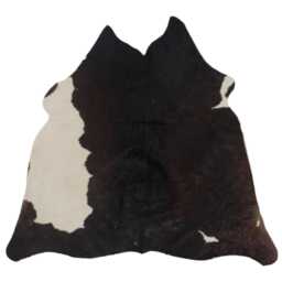 Versatile Medium Cowhide Accent - Brown & White Premium Hair-On Leather Rug - thumbnail 1