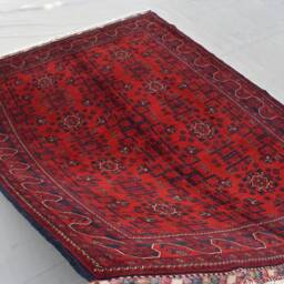 Handmade Afghan Bukhara Wool Rug Red Rug For Home - 6.9 X 5.0 Ft - thumbnail 3