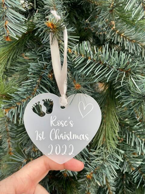 Baby's First Christmas Tree Decoration/Bauble, 1st Keepsake, New Baby Gift - image 1