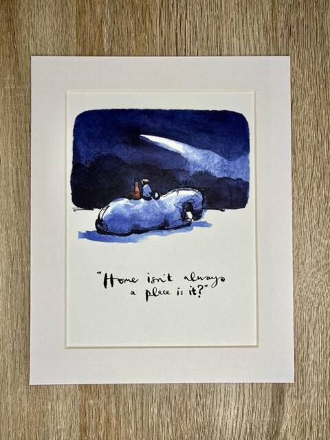 Charlie Mackesy Mounted Print - The Boy, Mole, Fox & Horse Book Page Art