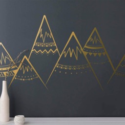 Tribal Mountains Wall Decal - Mountain Decal, Woodland Nursery, Decals, Nursery - thumbnail 3