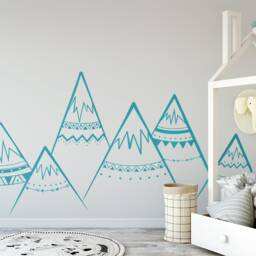 Tribal Mountains Wall Decal - Mountain Decal, Woodland Nursery, Decals, Nursery - thumbnail 2