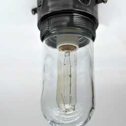 Vintage Industrial Caged Flush Mount Ceiling Light - Nautical Style Lamp - thumbnail 3