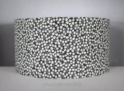 60cm Large Lampshade Scandinavian Fabric Handmade By Vivid Shades, Funky Floral Leaf Black White Grey Pattern Lamp Shade Drum Ceiling - thumbnail 1