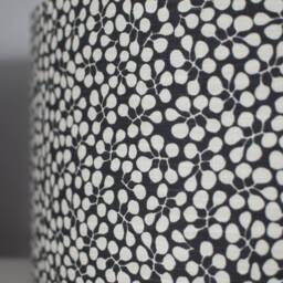 60cm Large Lampshade Scandinavian Fabric Handmade By Vivid Shades, Funky Floral Leaf Black White Grey Pattern Lamp Shade Drum Ceiling - thumbnail 2