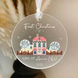 First Christmas At.. Personalised Frosted Ornament New Home Gift - in 2025 - thumbnail 2