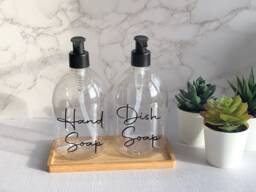 Personalised Clear Bell Soap Dispenser Bottle With Matte Black Pump 500Ml