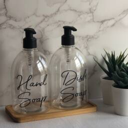 Personalised Clear Bell Soap Dispenser Bottle With Matte Black Pump 500Ml - thumbnail 2