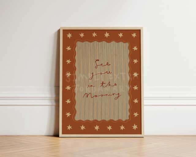 See You in The Morning Print, Nursery Illustration Kids Bedroom Art, Wall Room Unframed - image 1