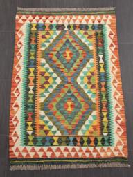 Classic Kilim Rug, Handwoven Artisan Afghan Turkish Aztec Sheep Wool Rug 146x103 cm - thumbnail 1
