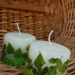 Handmade Linden Scented Candles With Green Leaves, Set Of 2 - thumbnail 4