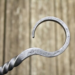 Hand Forged Fire Poker Twisted Steel Diamond Point Fireplace Tool - thumbnail 3