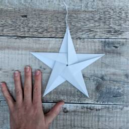 Big Origami Paper Star, Neutral Home Decorations, 19cm Diameter, Eco Friendly Wall Decor, Modern Rustic Scandi, Large Recycled Star - thumbnail 1