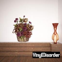 Floral Bouquet Flower Wall Decal - Fabric Vinyl Removable & Reusable Floralbouquetsuscolor010Et