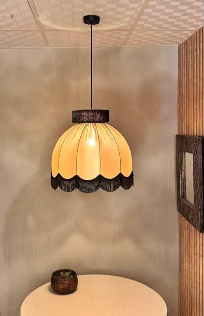 Silk Satin Tassel Chandelier, Handmade Luxury Lighting, Vintage Style - image 1