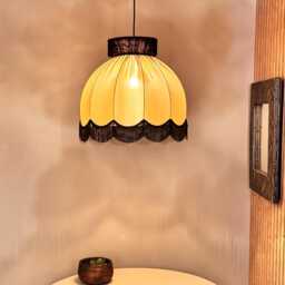 Silk Satin Tassel Chandelier, Handmade Luxury Lighting, Vintage Style - thumbnail 2