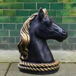 Concrete Horse Head Figurine Outdoor Farm Animal Statue Stone Equestrian Decor Cement Bust Handmade Garden Sculpture Lover Gift - thumbnail 2