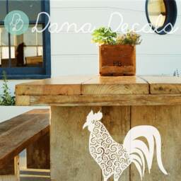 Rooster Vinyl Wall Decal, Farmhouse Kitchen Decor, Rustic Country Style - thumbnail 3