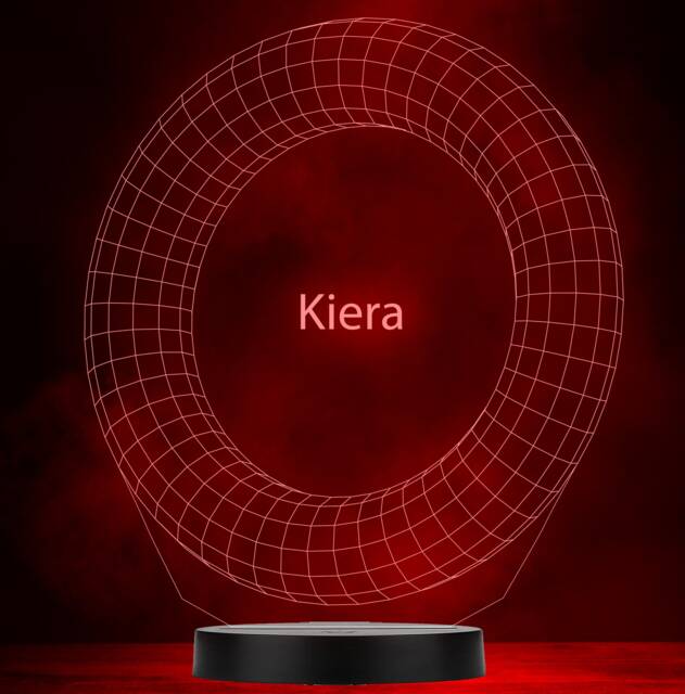 Geometric Circle Ring Personalised Gift Colour Changing Led Lamp Night Light - image 1