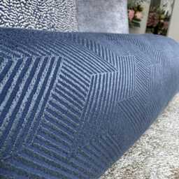 "Navy Geometric Bolster Cushion - 16""x6" - thumbnail 3