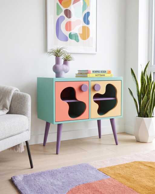Unique Kids Cabinet Mid Century Style , Handmade Storage, Colorful Nursery Furniture, Scandinavian Modern Sideboard, Drinks Cupboard - image 1