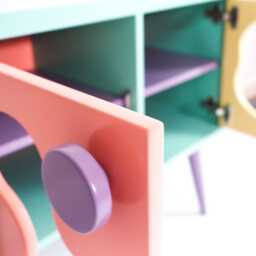 Unique Kids Cabinet Mid Century Style , Handmade Storage, Colorful Nursery Furniture, Scandinavian Modern Sideboard, Drinks Cupboard - thumbnail 4