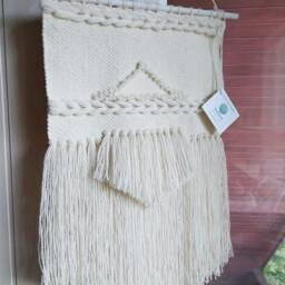 Woven Wall Hanging, White Tapestry, Best Selling Art Items, Weaving, Handwoven Hanging Decor, Weaving - thumbnail 4
